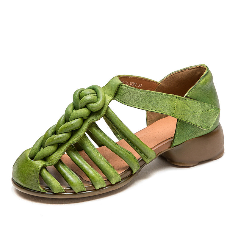 Women's Velcro Hand-woven Thick Bottom Breathable Candy Color Sandals