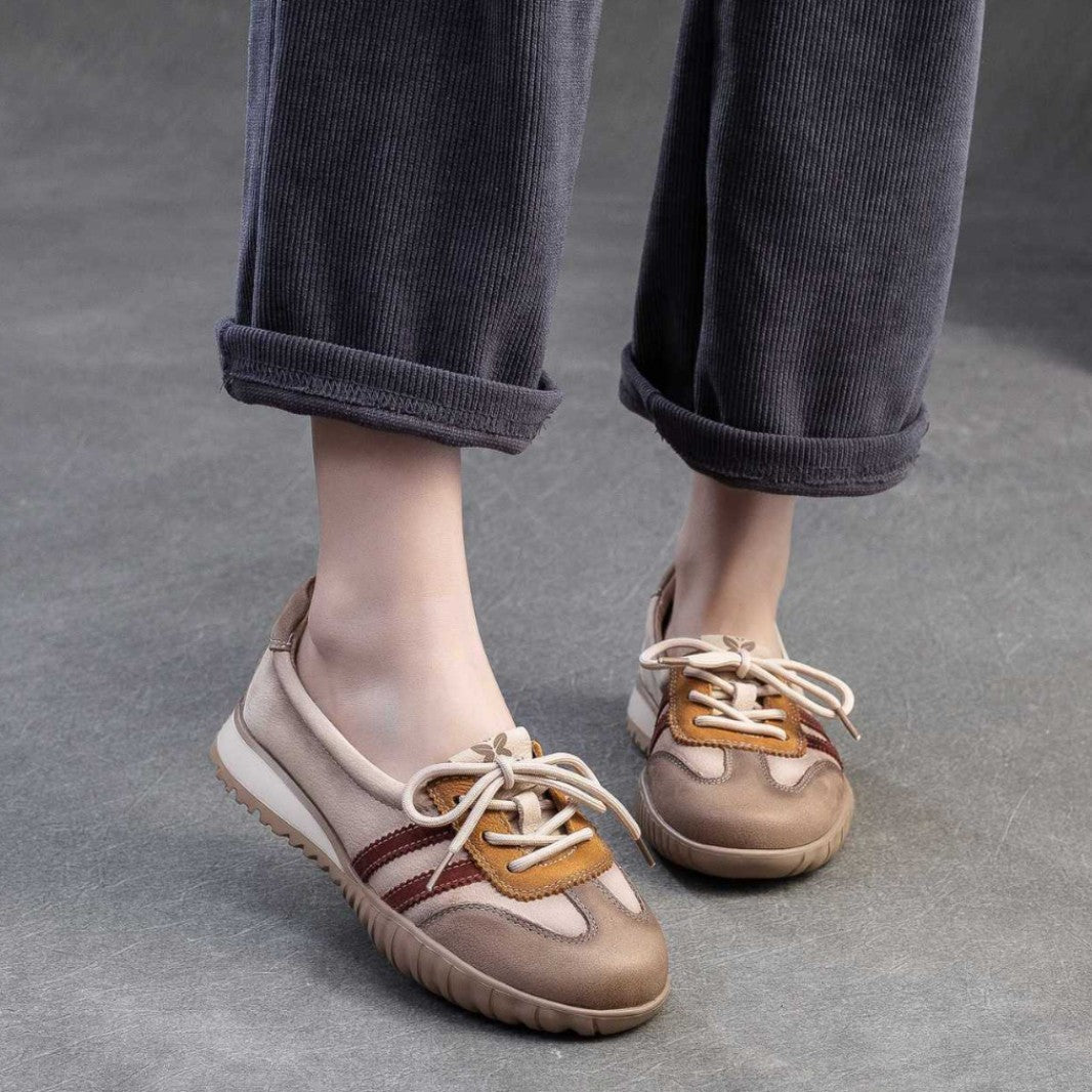 Women's First Layer Cowhide Spring Breathable Slimming Casual Shoes