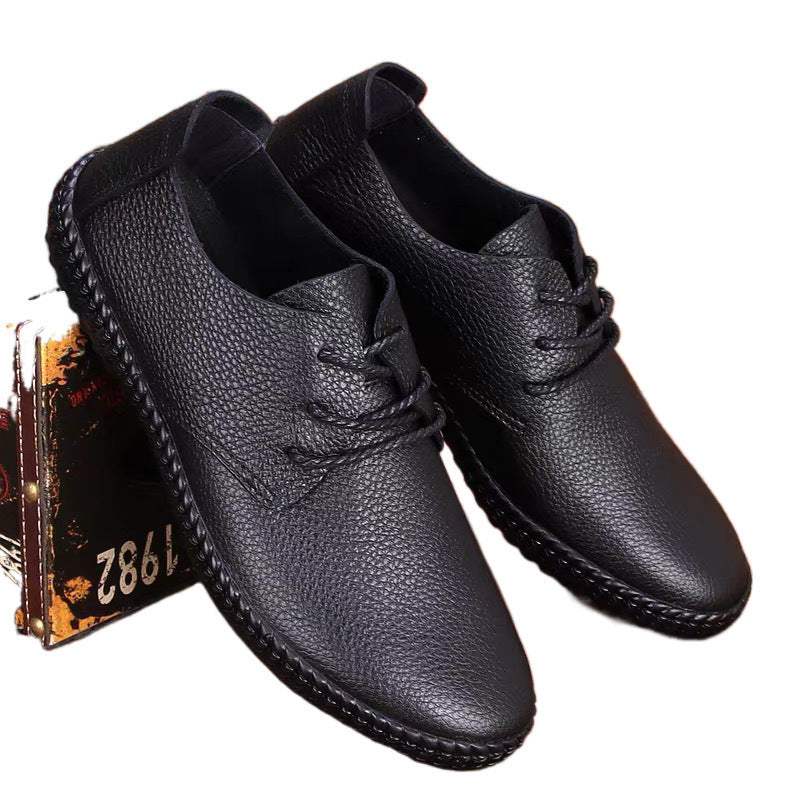 Hollow Genuine Driving Soft Bottom Lace Leather Shoes