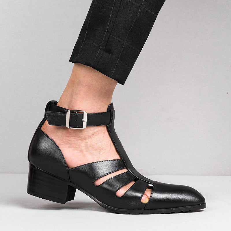 Men's Summer Genuine Pointed Breathable Hollow Fashion Sandals