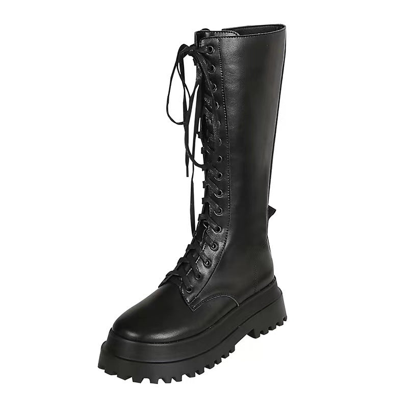 Zip Genuine Thick Bottom Martin Long Female Boots