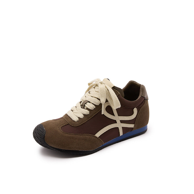 Women's Early Autumn Height Increasing Insole German Training Retro Color Matching Women's Sports Shoes