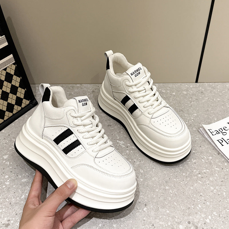 Size Platform Height Increasing Sports White Casual Shoes