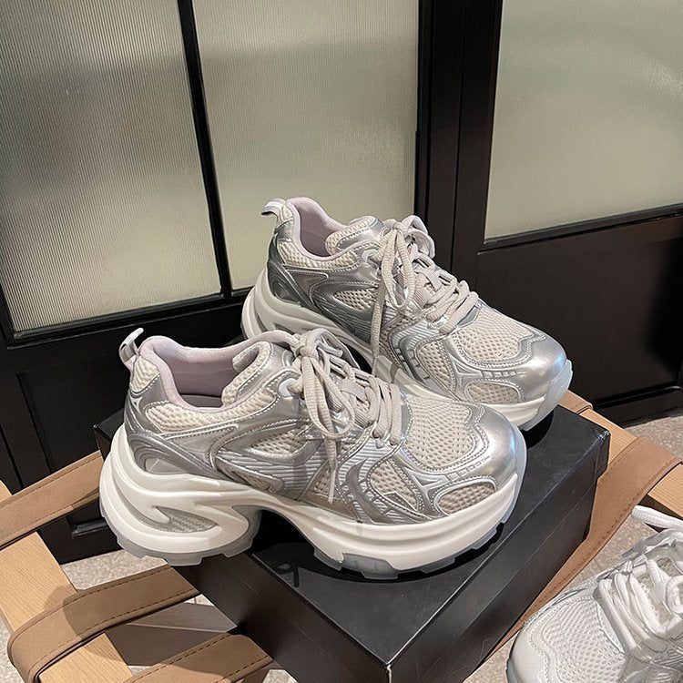 Women's Thick Bottom Sier Dad Breathable Increased Sneakers