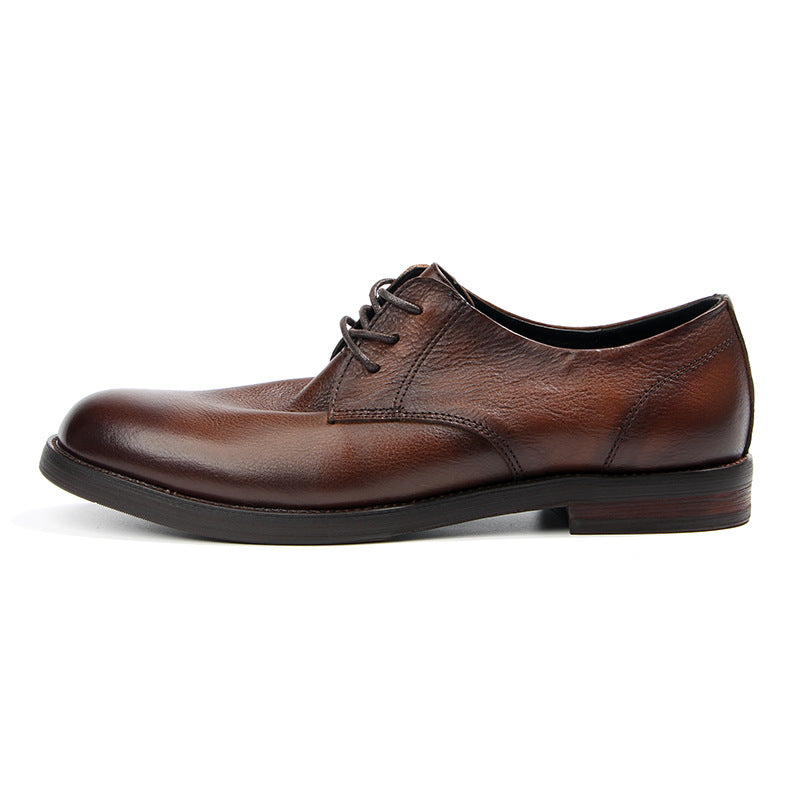 Men's British Business First Layer Cowhide Retro Leather Shoes