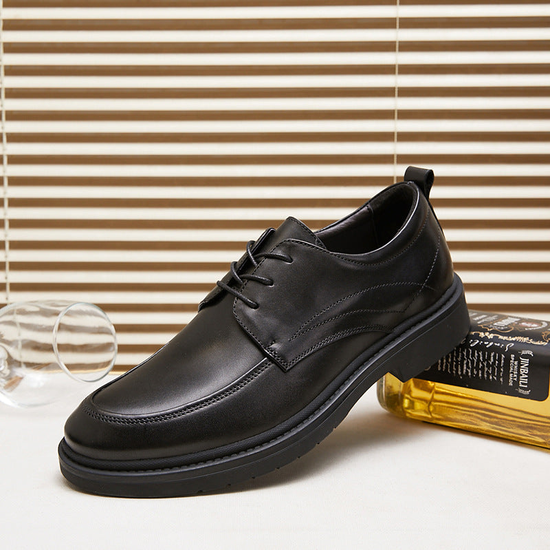 Men's Thick-soled Slip-on Business Autumn Authentic Low Leather Shoes