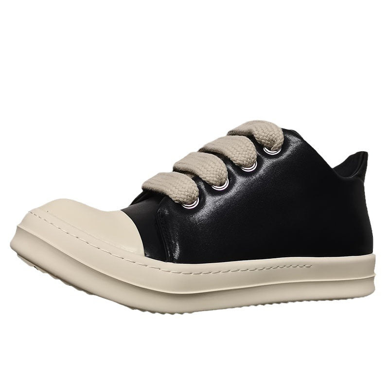 Men's Platform Increased Lace Up Round Toe Sneakers