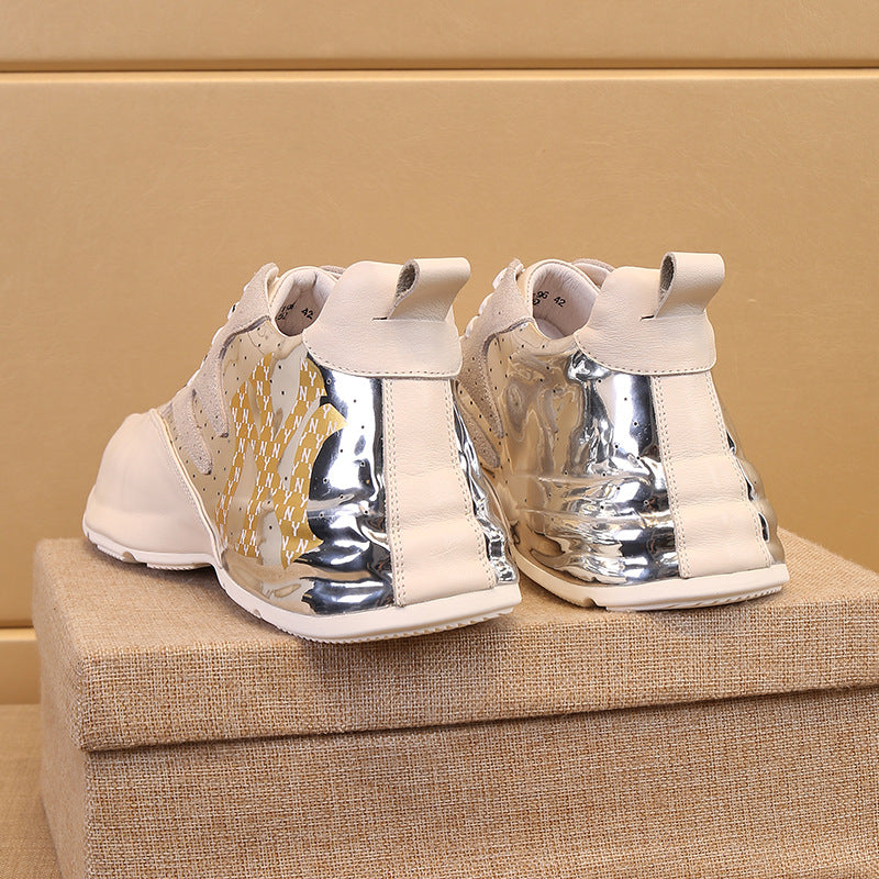 Men's Fashion Trendy Hidden White Dad Platform Leather Shoes