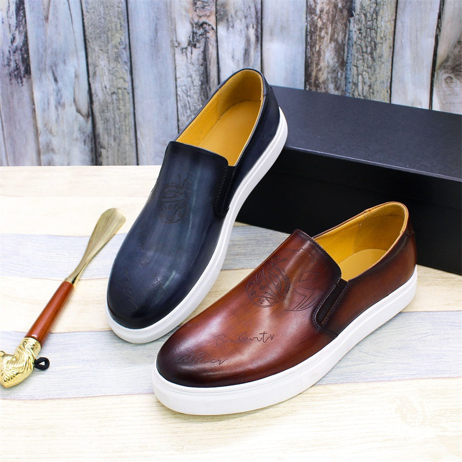 Men's Trendy Authentic Comfortable Flat Slip-on Everyday Leather Shoes