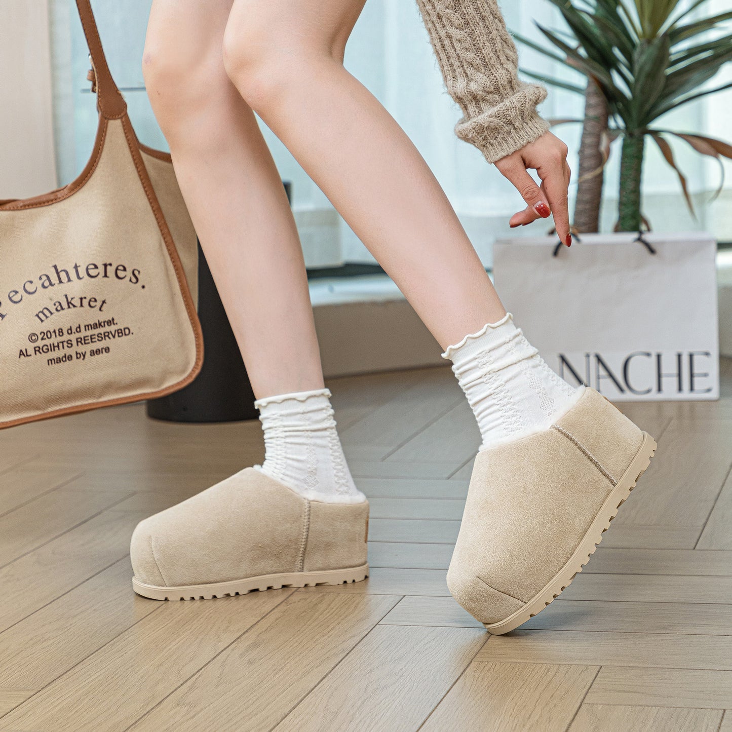 Women's Thick Bottom Height Increasing Insole Fat Snow Boots