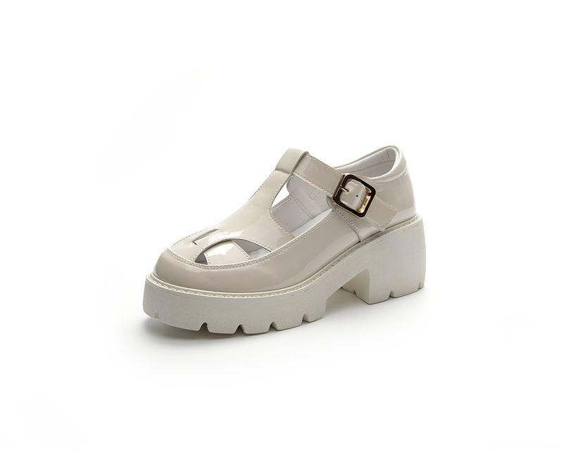 Women's Small Platform Retro Closed Toe British Sandals