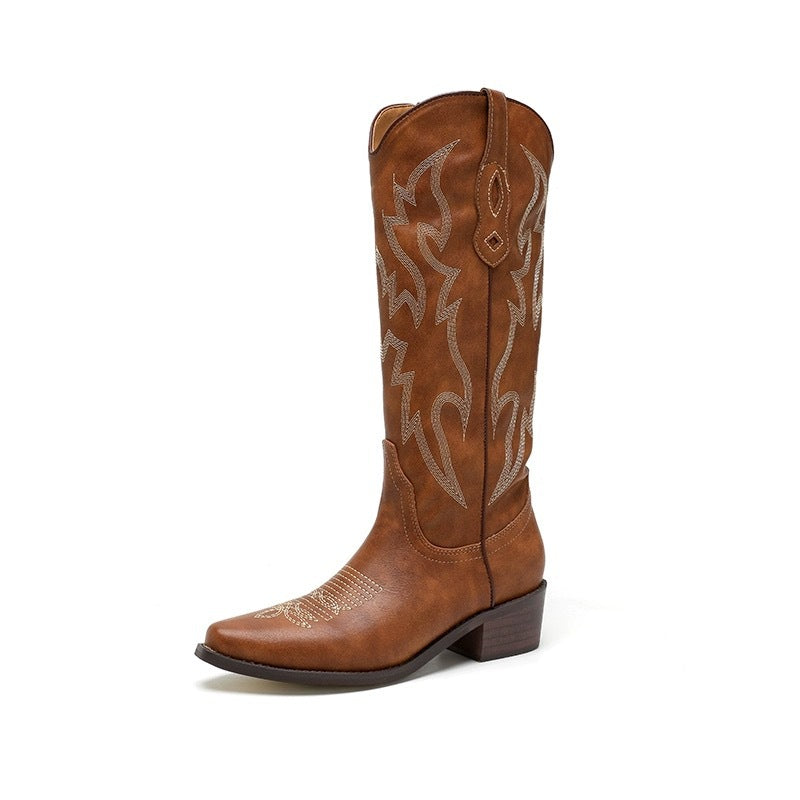 Mid Retro V Cut Knee-high Sleeve Boots