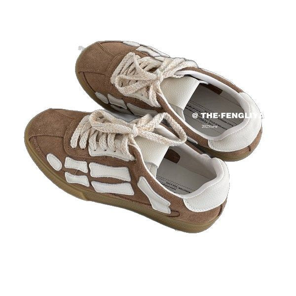 Women's Contrast Color Three-dimensional Bone Spring Flat Casual Shoes
