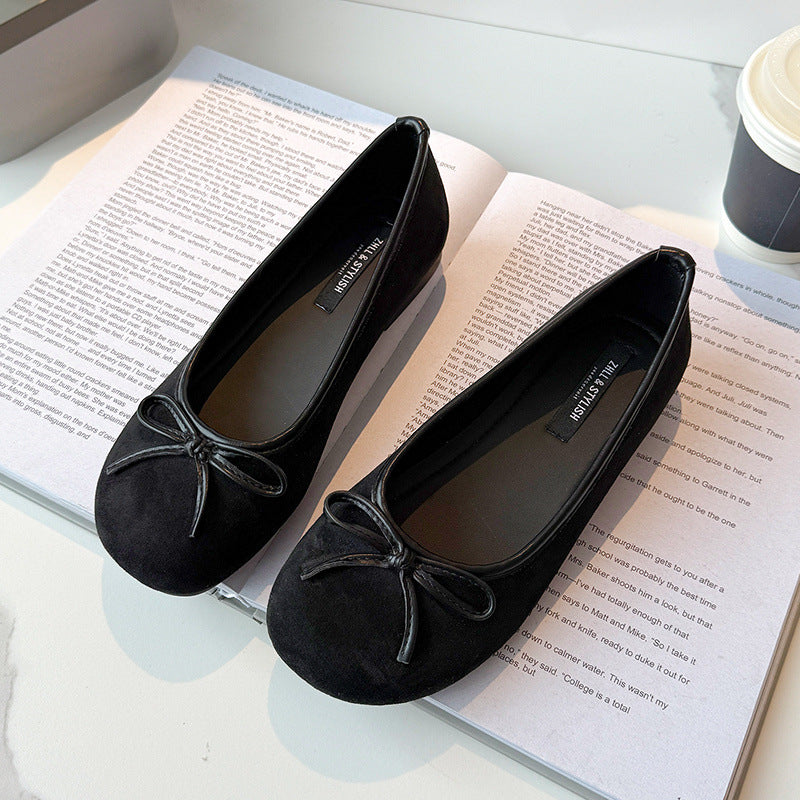 Women's Style Flat Pumps Early Spring Round Women's Shoes