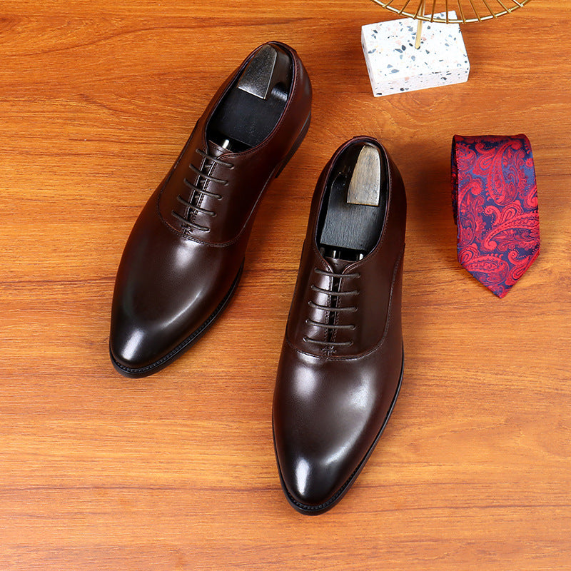 Men's Formal Genuine England Style Pointed Business Leather Shoes