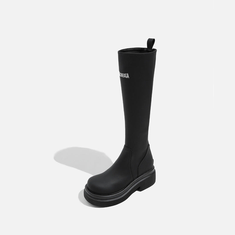 Women's British Style Platform Increased Bootie Middle Boots