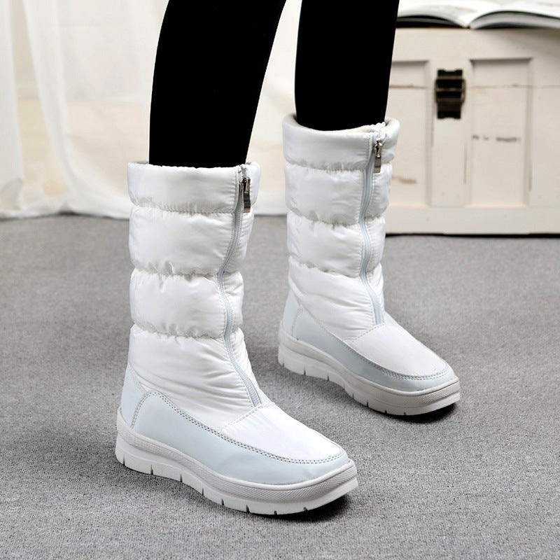 Women's Fleece-lined Warm Ski Resort Travel Slimming Leg Snow Boots