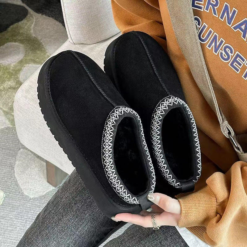 Women's Ethnic Style Winter Fleece-lined Thick Fashion Snow Boots