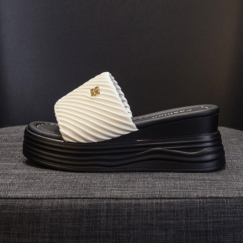Women's Height Increasing Summer Wear Leisure Platform Slippers
