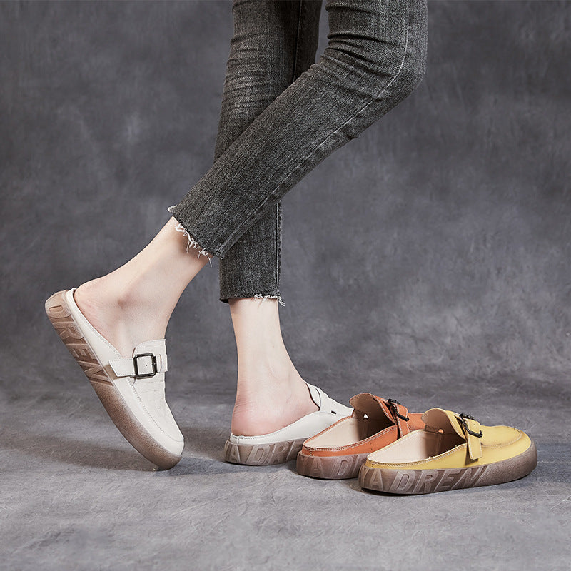 Women's Retro Platform Belt Buckle Outdoor Deodorant Slippers
