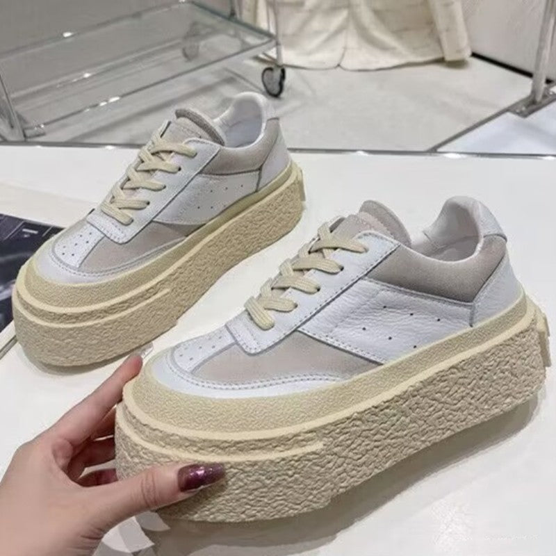 Women's Autumn Platform White Biscuit Shape Small Sneakers