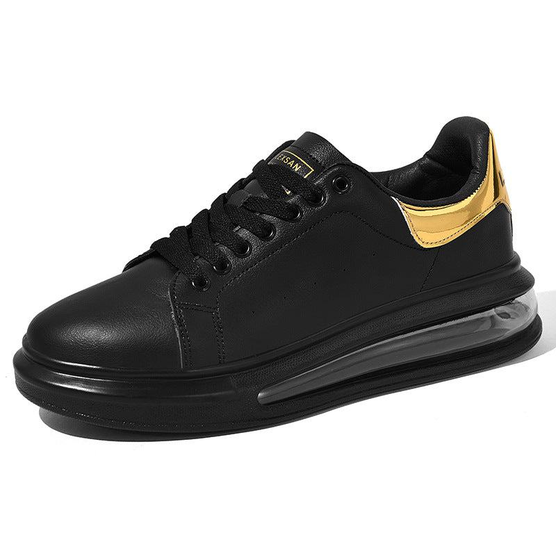 Men's White Fashionable Korean Style Board Height Sneakers