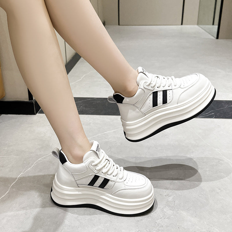 Size Platform Height Increasing Sports White Casual Shoes