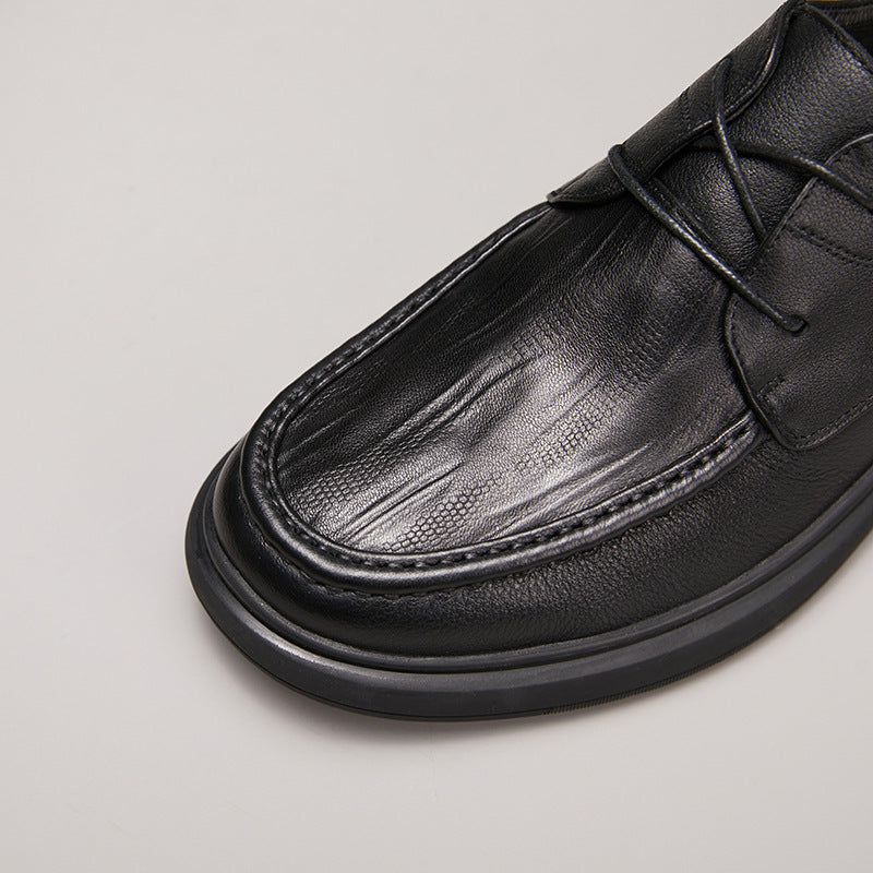 Men's Super Soft Top Layer Cowhide Embossed Leather Shoes