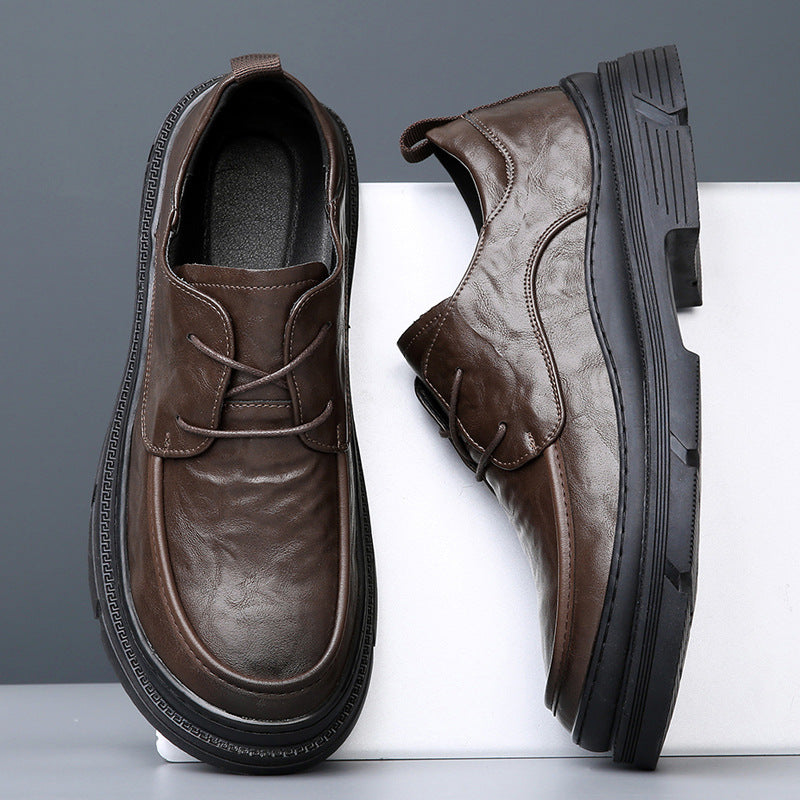 Men's Breathable Trendy Versatile Platform Business Formal Leather Shoes