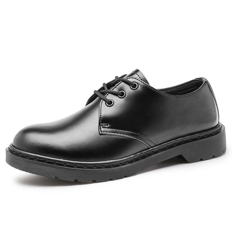 Head Male Black Calf British Style Martin Men's Casual Leather Shoes