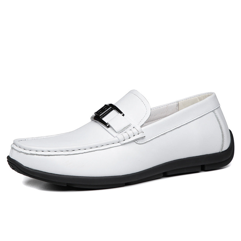 Men's First Layer Cowhide White Genuine Slip-on Loafers