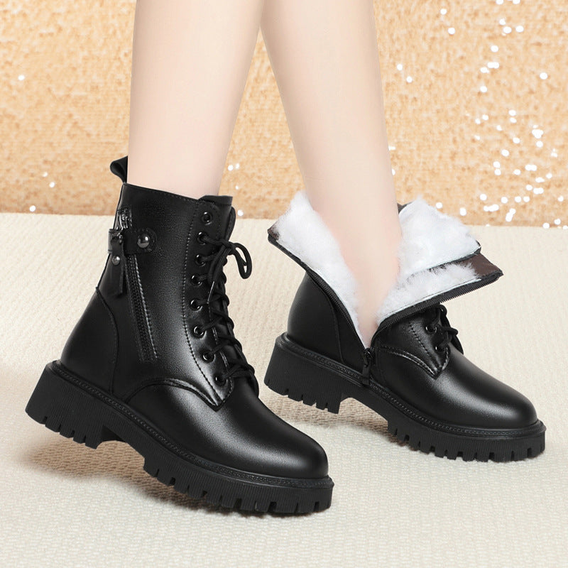 Women's Autumn Mid Platform Martin Booties Plus Boots
