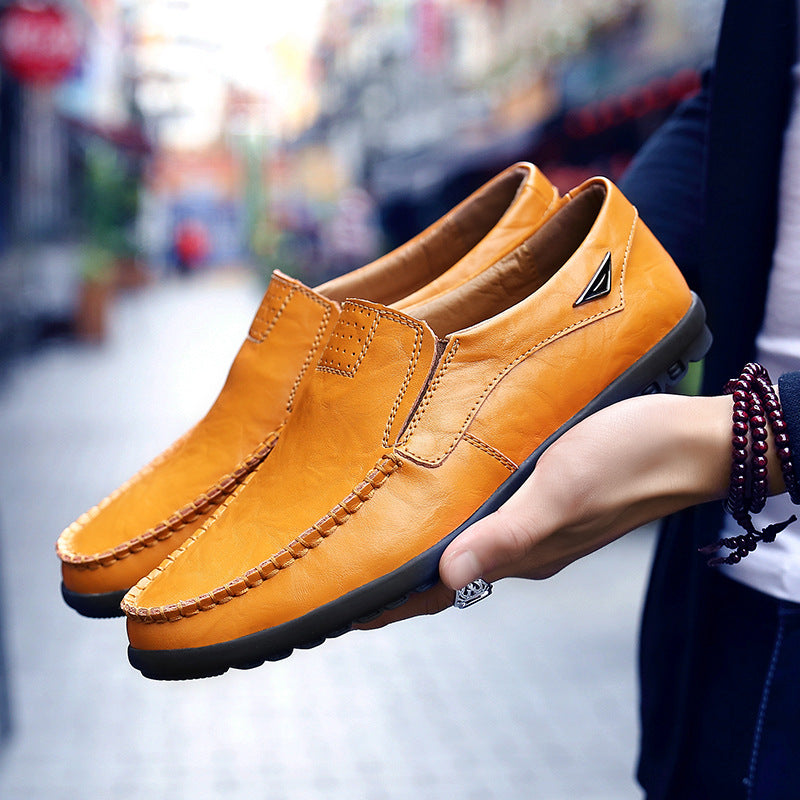 Men's Summer Plus Size Genuine Cowhide One Casual Shoes