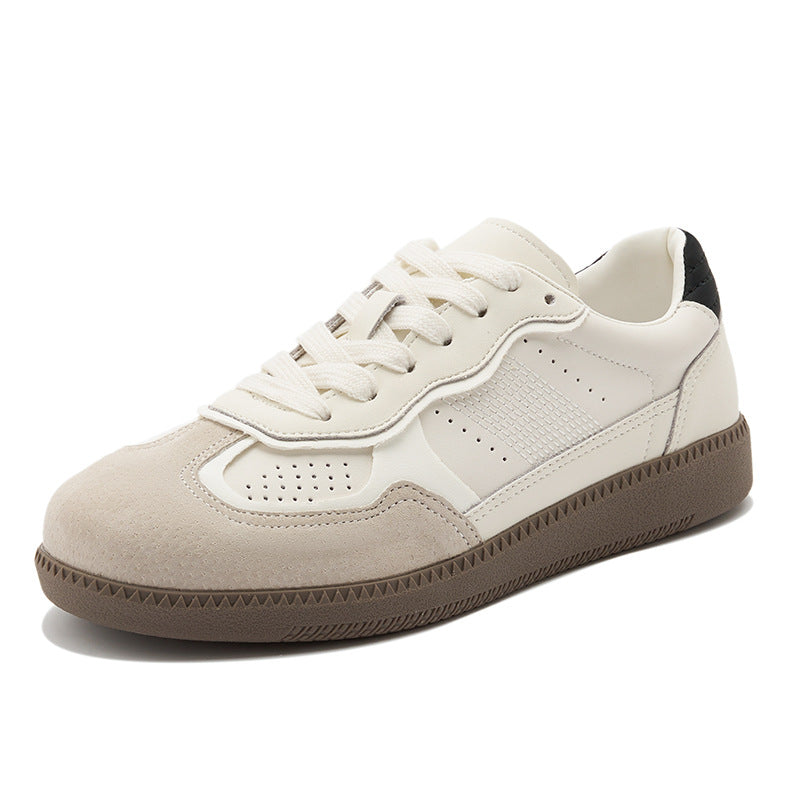 Women's Training Breathable White Round Toe Lace Casual Shoes