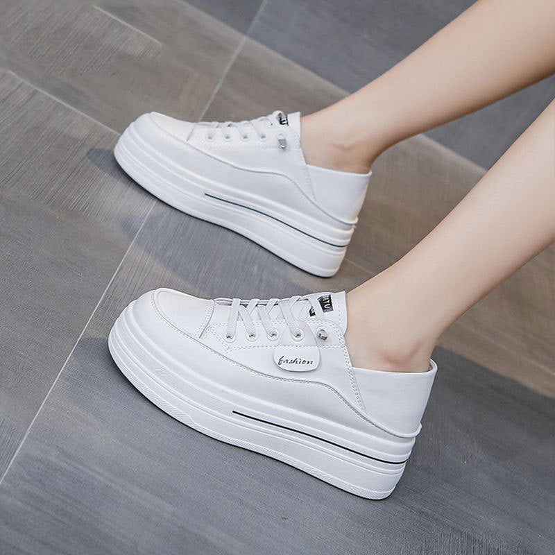 Wear Slip-on Platform White Female With Hidden Heels