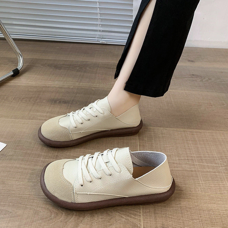 Women's Plus Size Real Pumps Flat Mori Style White Soft Women's Shoes