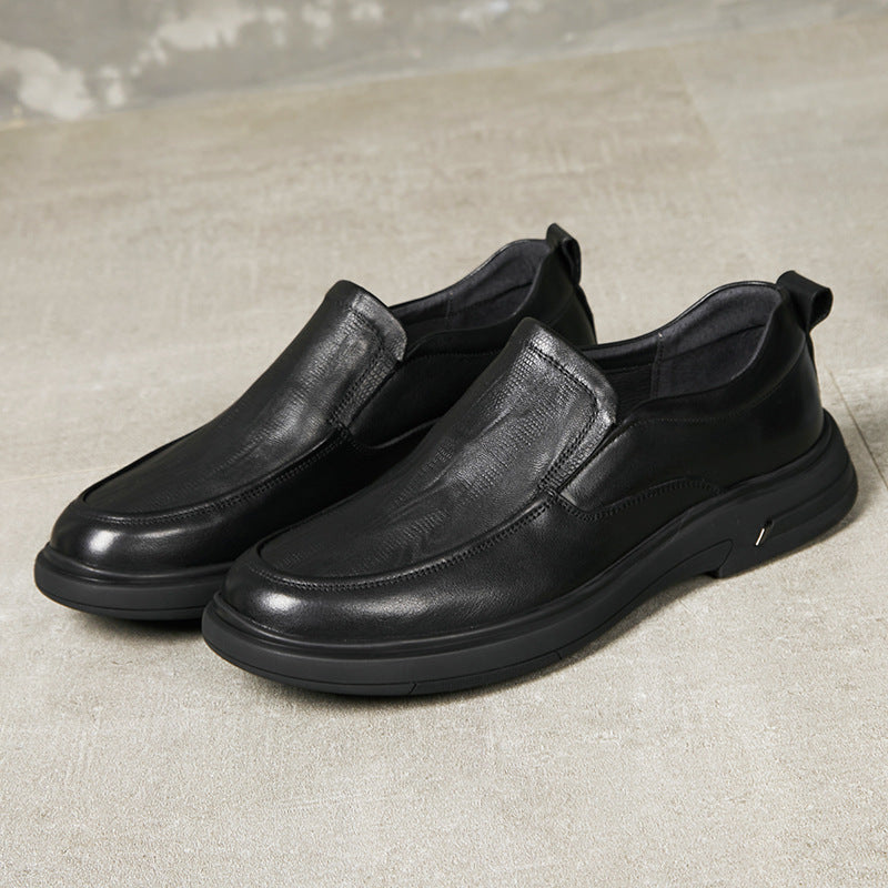 Men's Super Soft Top Layer Cowhide Embossed Leather Shoes