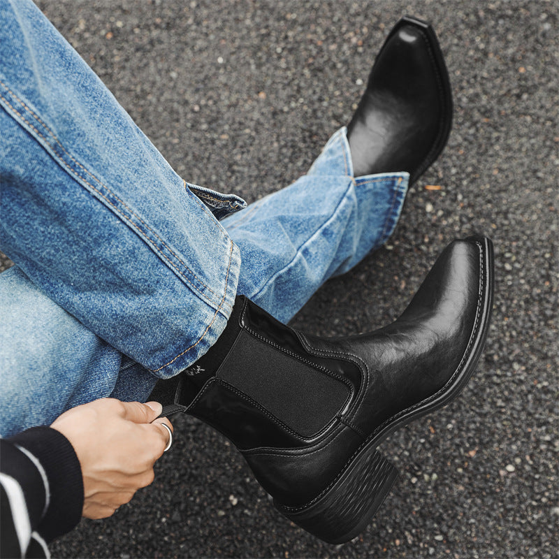Men's Pointed Toe Raise The Bottom Chelsea Boots