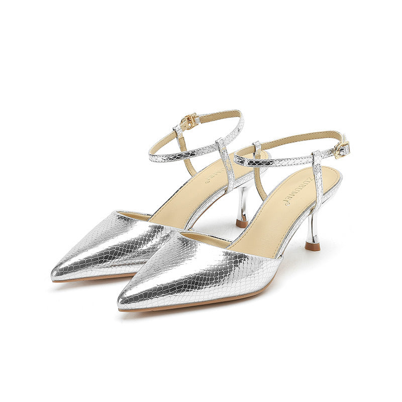 Women's Nightclub Toe Cap Back Empty High Pointed Heels