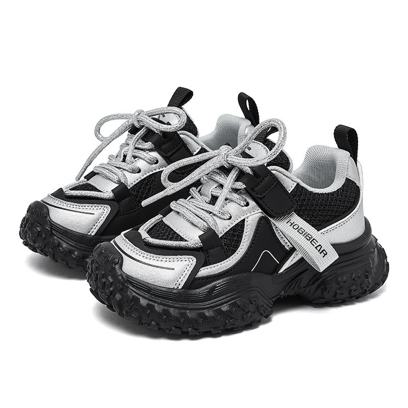 Glamorous Double Mesh Breathable Campus Daddy Kid's Sneakers