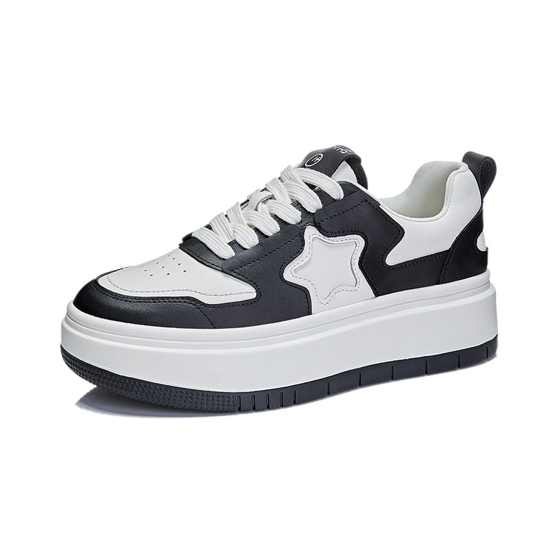 Women's White Spring Pumps Genuine Platform Plus Casual Shoes