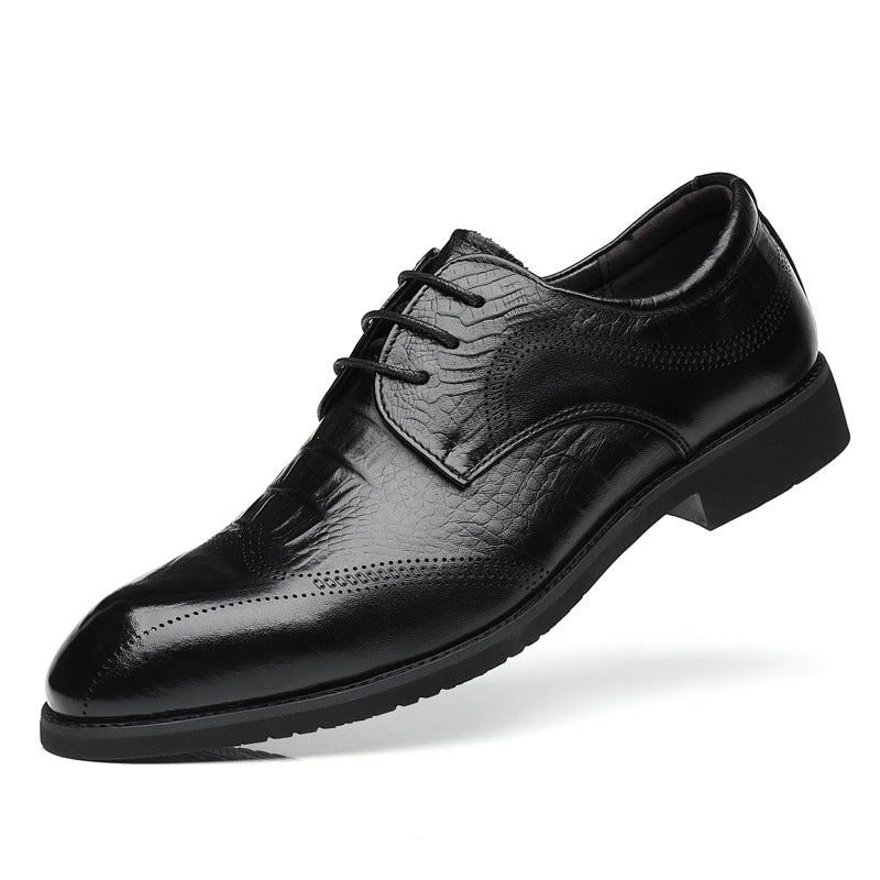 Men's Top Layer Cowhide Business Small Size Leather Shoes