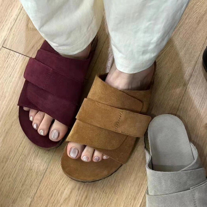 Women's Velcro Retro Summer Thick Bottom Cork Slippers