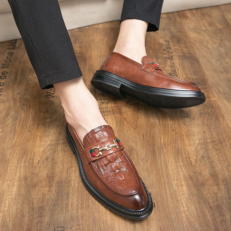 Men's Club Hairdresser Pointed British Retro Lazy Leather Shoes