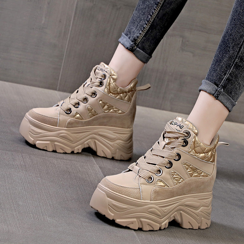 Women's Autumn Platform Muffin Height Increasing Insole Sneakers