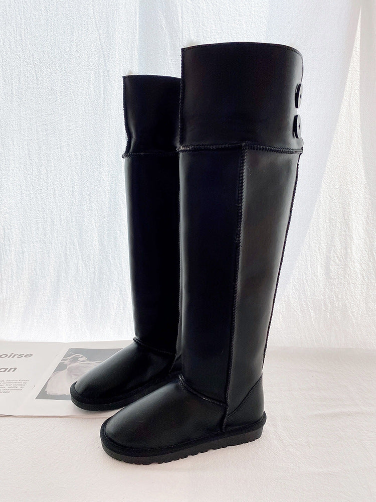 Women's Sheepskin Fur For Winter Warm High Snow Boots