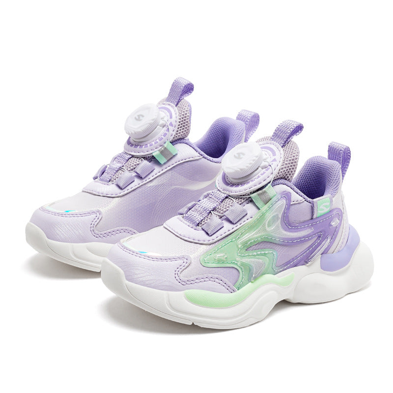 Women's Autumn Surface Rotating Buckle Sole Running Kid's Sneakers