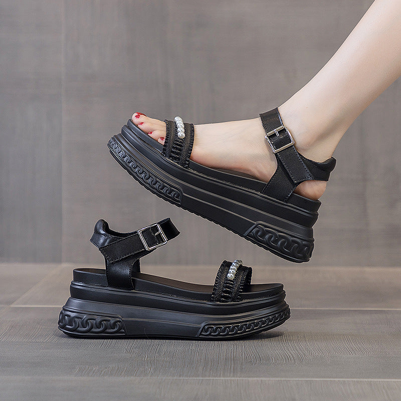 Women's Summer Platform Increased Fashionable Buckle Roman Sandals