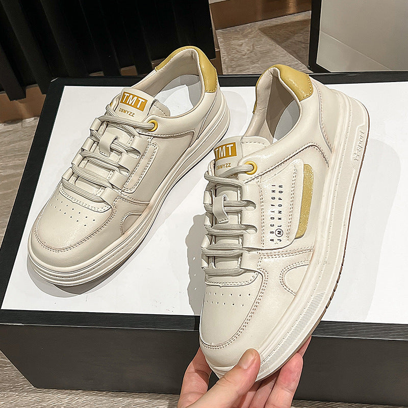 Women's Trendy White Genuine Autumn Portable Platform Casual Shoes