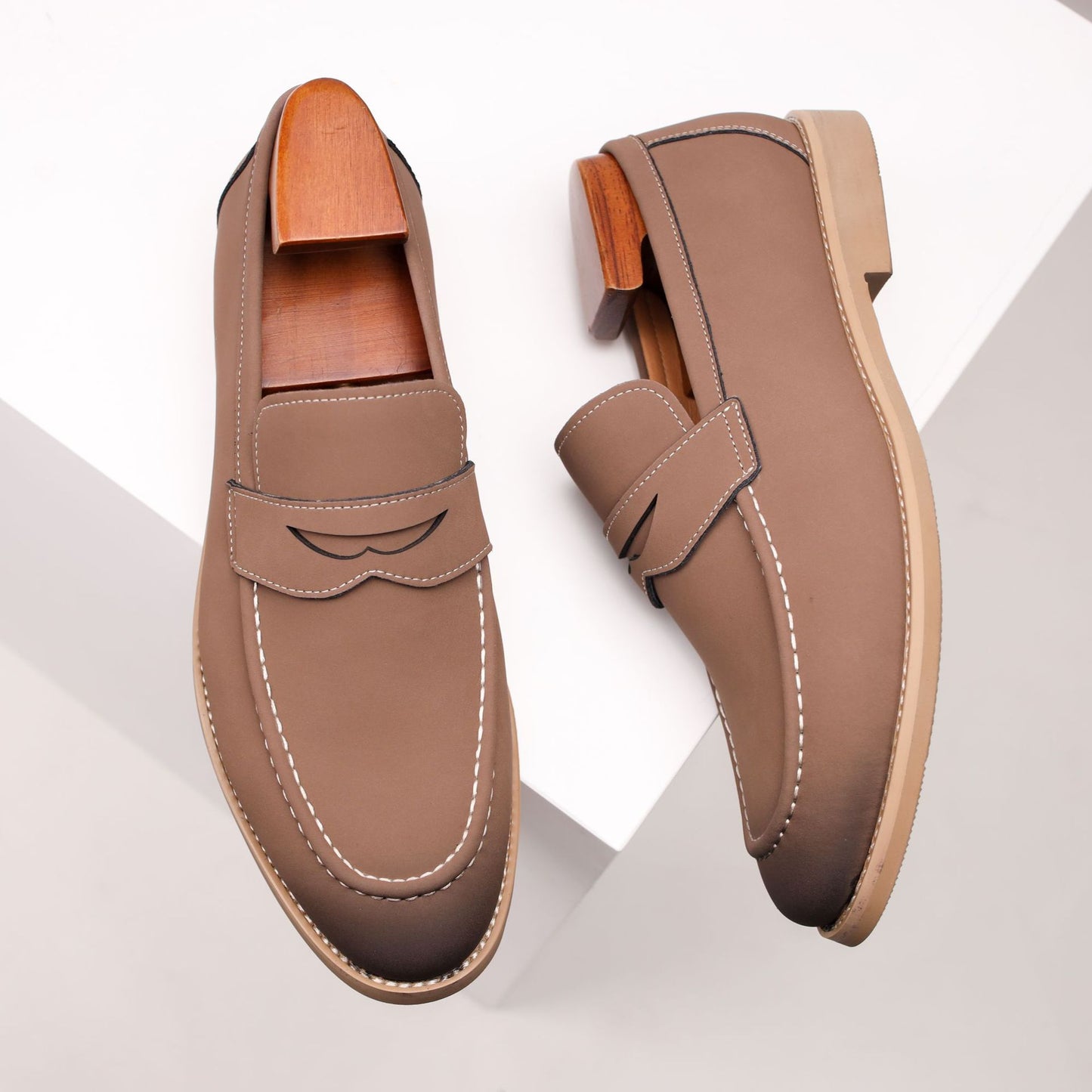 Men's Light Color British Style Business Genuine Doug Suede Loafers